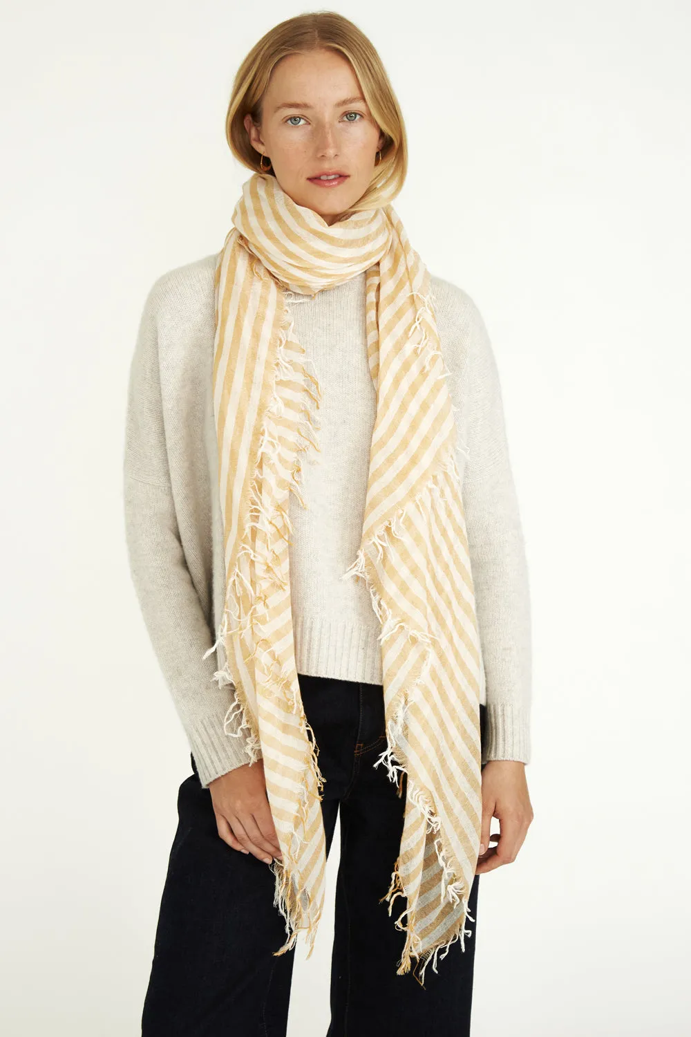 Honey Linea Cashmere and Silk Scarf