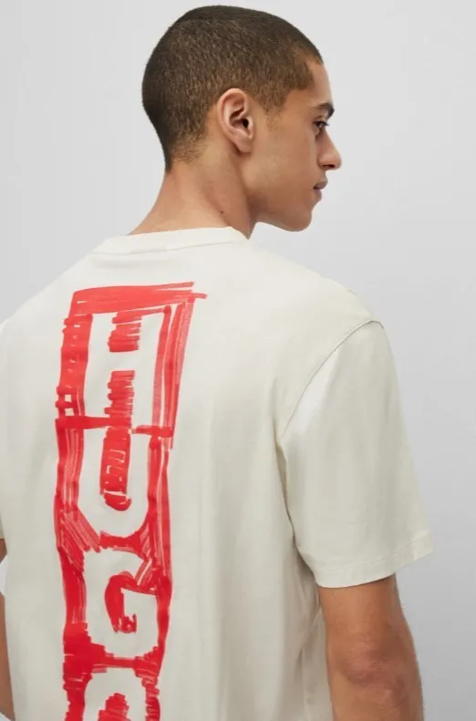 Hugo Boss  |Crew Neck Pullovers Cotton Short Sleeves Logo