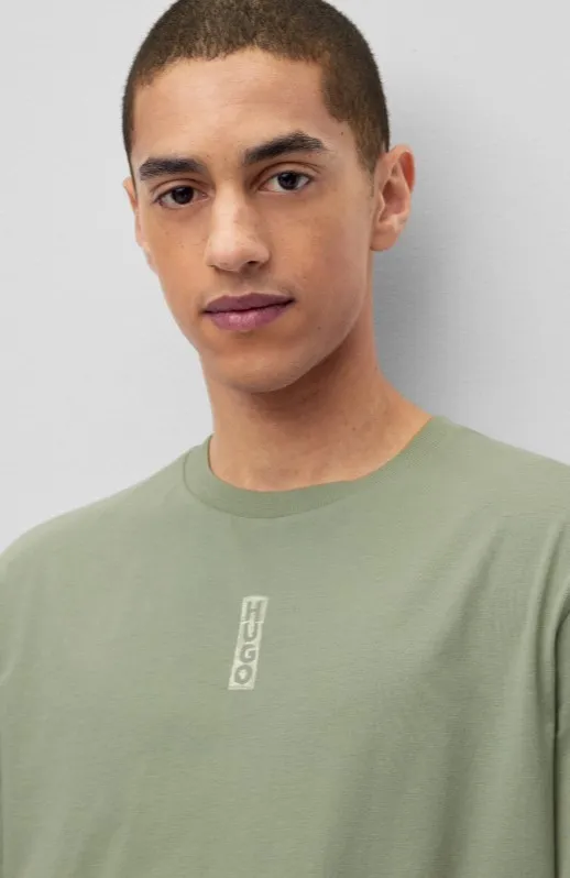 Hugo Boss  |Crew Neck Pullovers Cotton Short Sleeves Logo