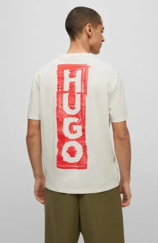 Hugo Boss  |Crew Neck Pullovers Cotton Short Sleeves Logo