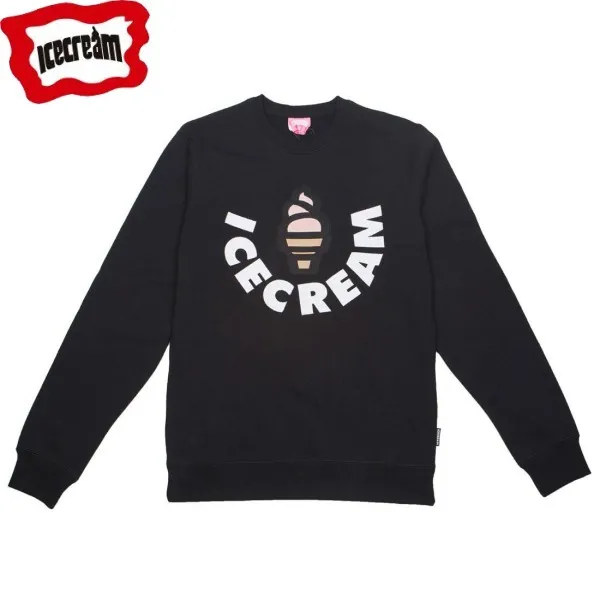 Icecream  |Pullovers Unisex Street Style Long Sleeves Plain Logo