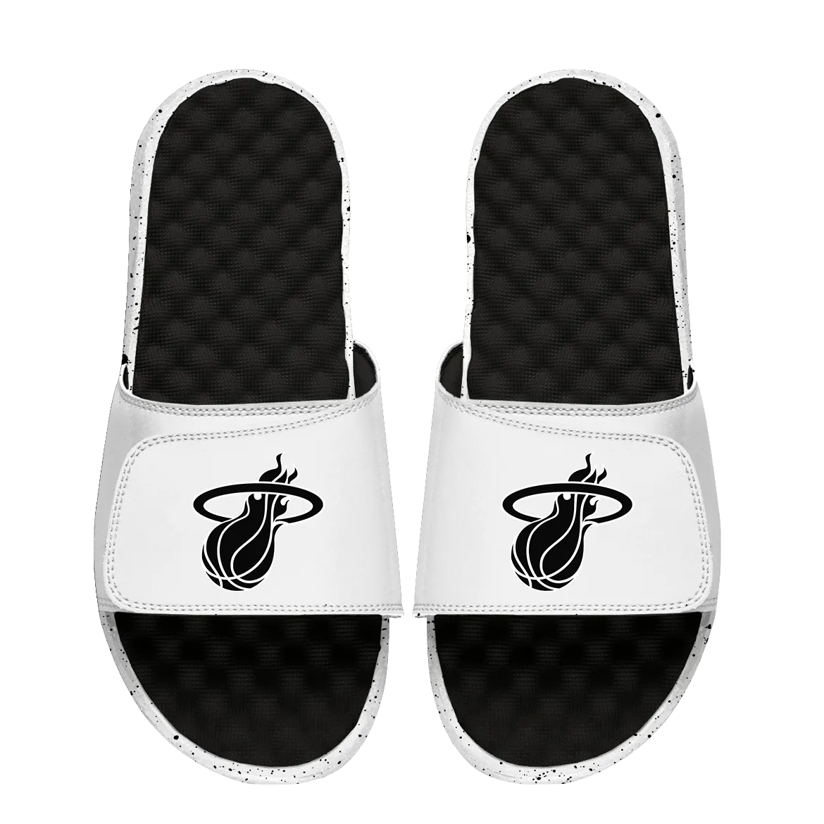 Islide Miami HEAT Logo Black & White Sandals