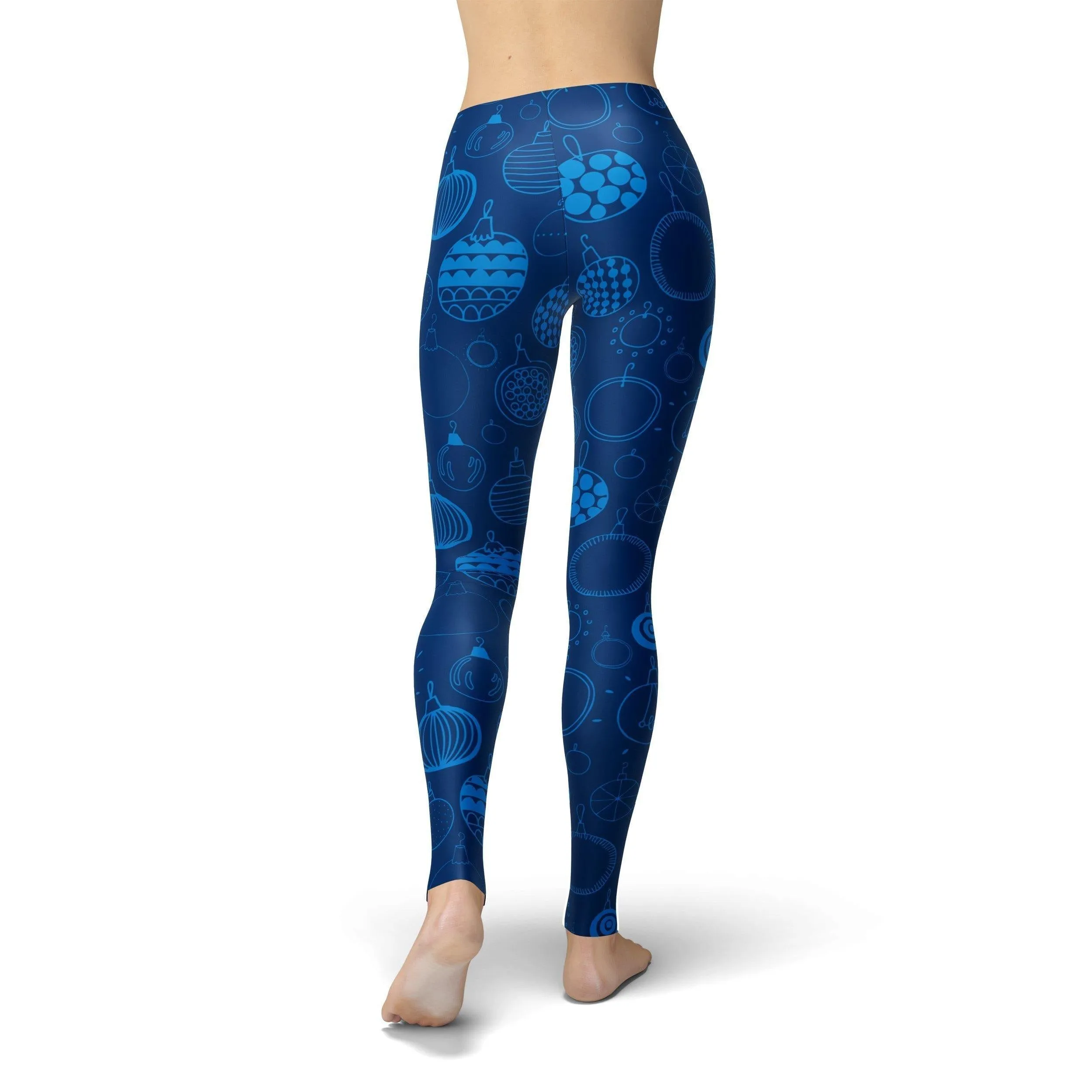 Jean Blue Holiday Ornaments Leggings