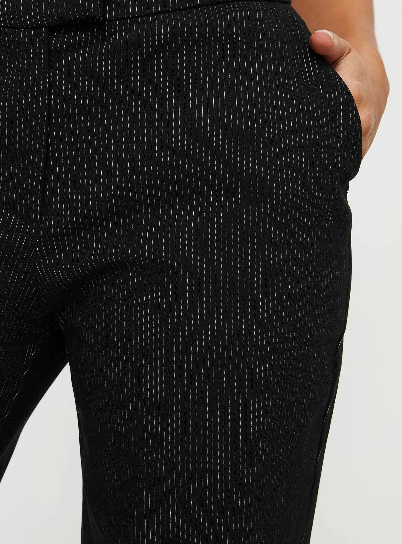 Jeller Pinstripe Pants Black