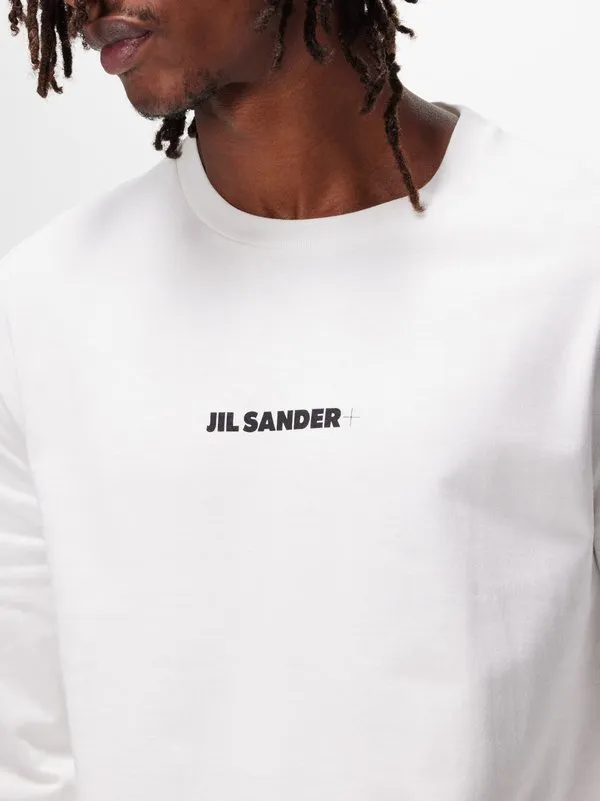 Jil Sander  |Crew Neck Long Sleeves Cotton Long Sleeve T-shirt Logo