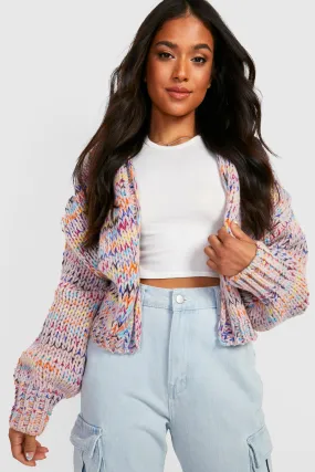 Jumpers & Cardigans | Petite Premium Chunky Multicoloured Cardigan | boohoo