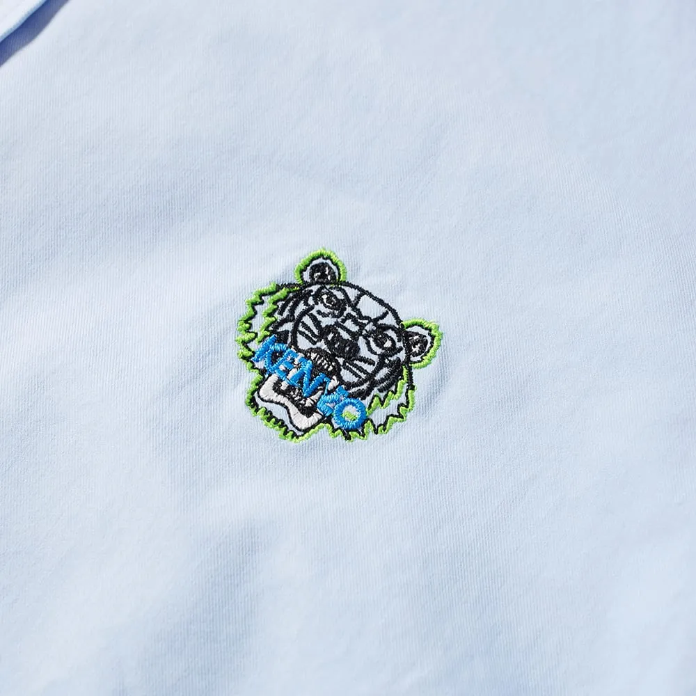 Kenzo Button Down Tiger Twill ShirtSky Blue