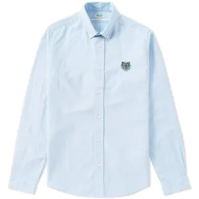 Kenzo Button Down Tiger Twill ShirtSky Blue