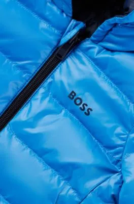 Kids' reversible down jacket with logo details