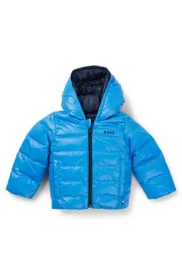 Kids' reversible down jacket with logo details