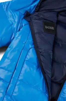 Kids' reversible down jacket with logo details