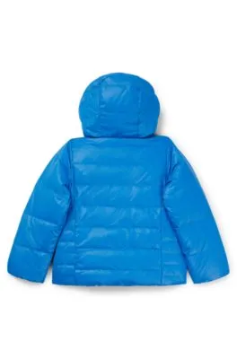 Kids' reversible down jacket with logo details