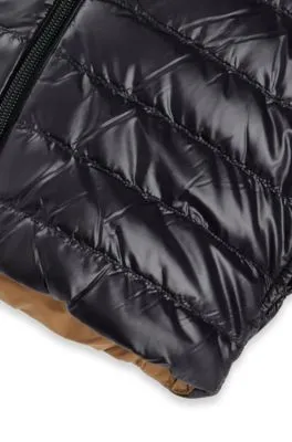 Kids' reversible water-repellent down jacket with logo details