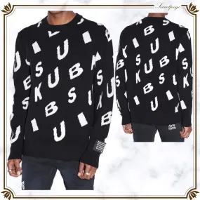 KSUBI  |KSUBI Letters Knit Crew Black MFA23KW001