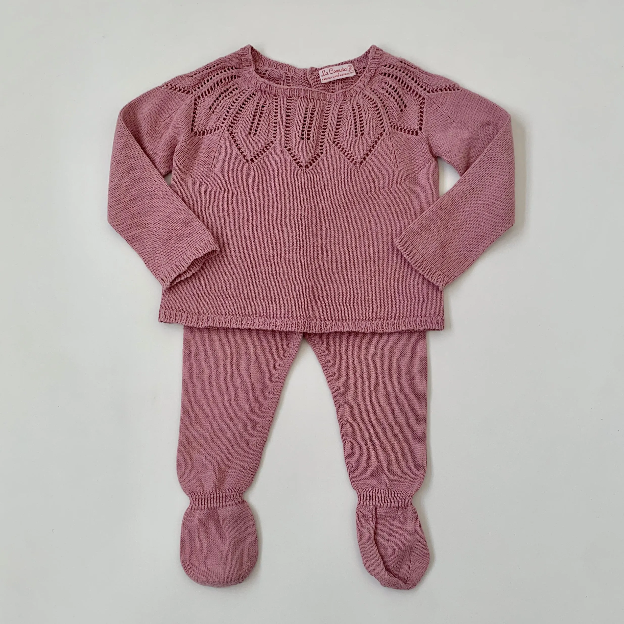 La Coqueta Pink Cotton Set: 12 Months