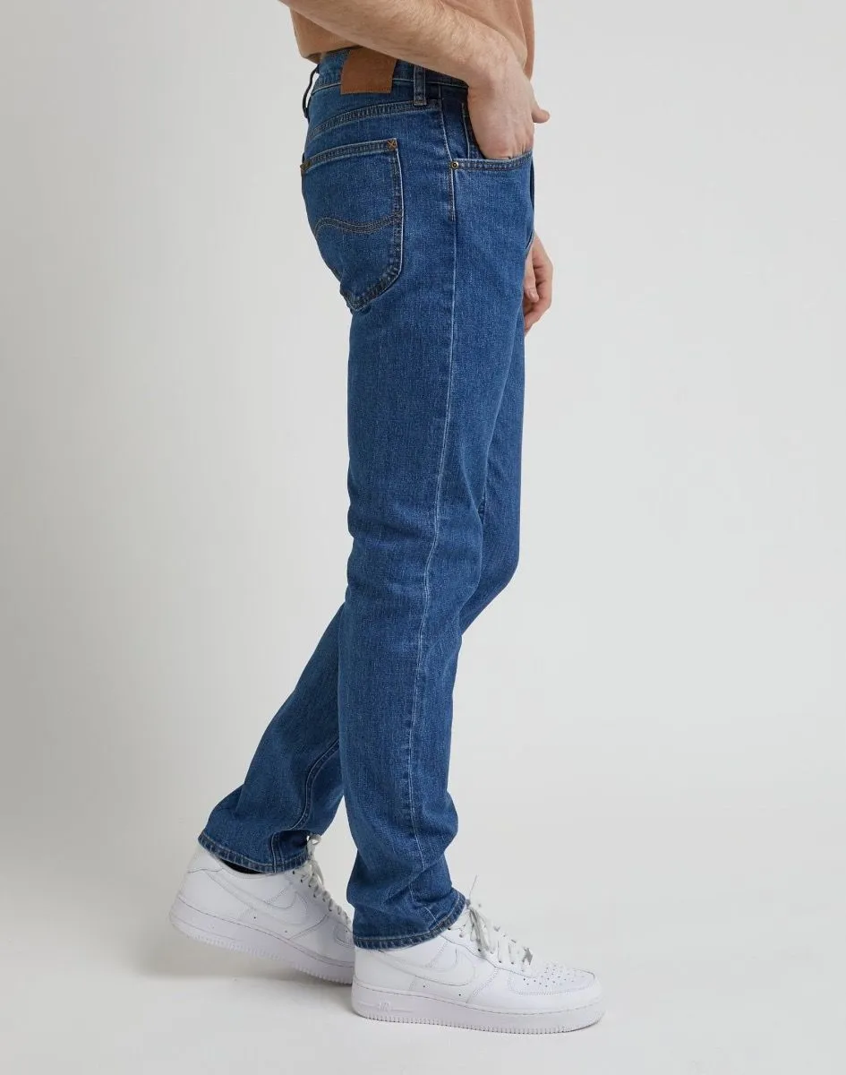 Lee Daren Zip Regular Straight Denim Jeans Stoneage Mid