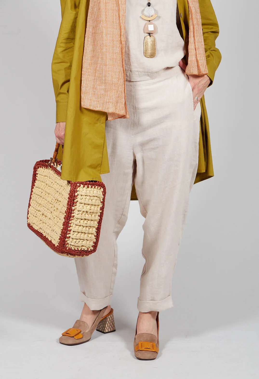 Linen Geisha Trousers in Rattan