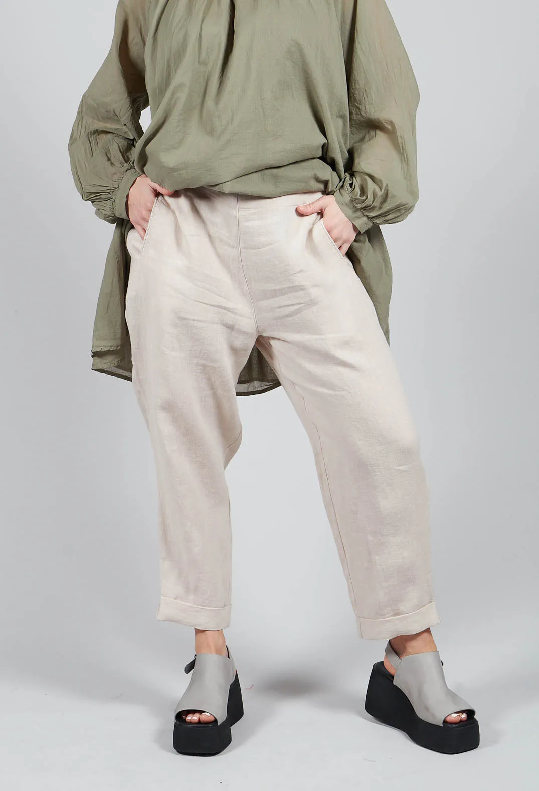 Linen Geisha Trousers in Rattan