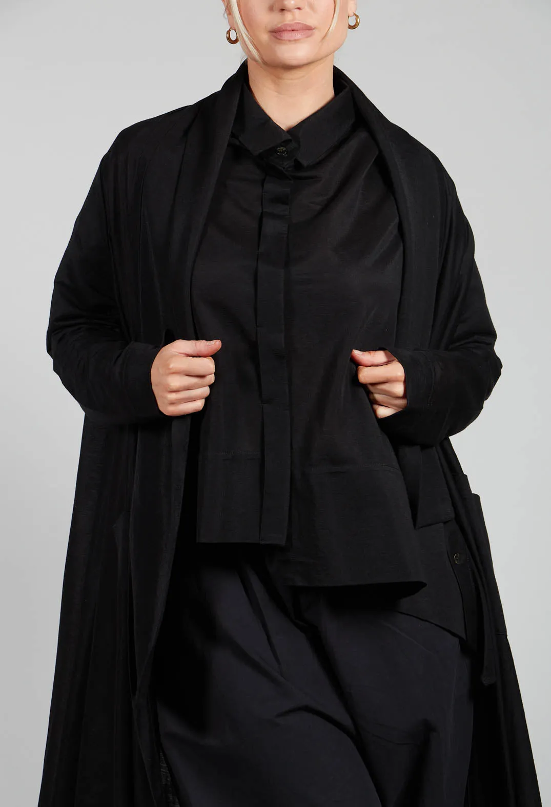 Longline Cardigan in Black