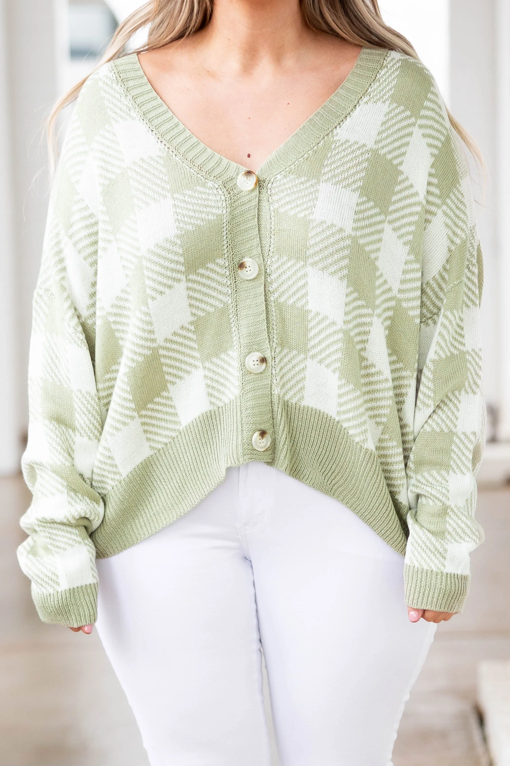 Loving Side Cardigan, Sage