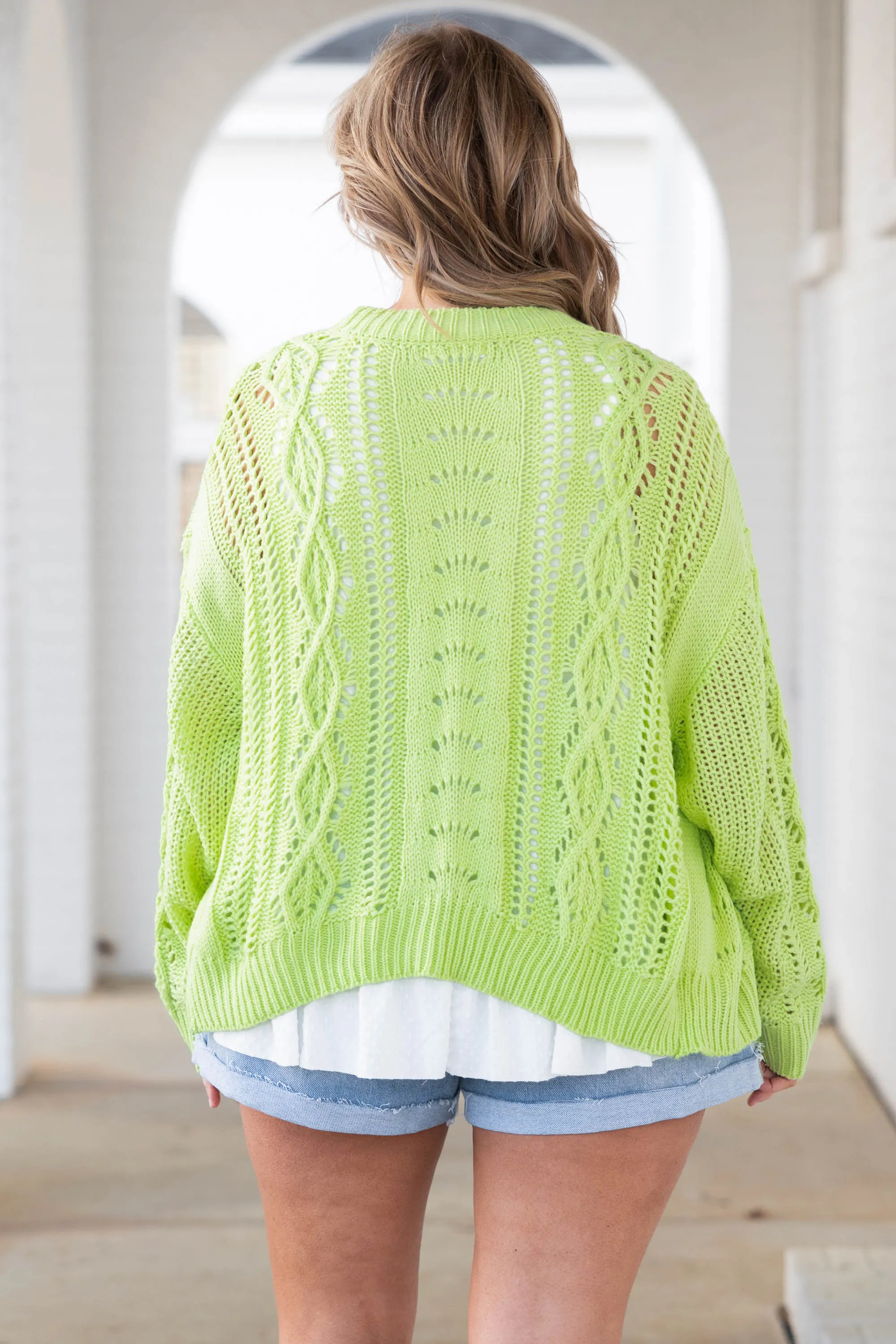 Luminous Smile Cardigan, Lime