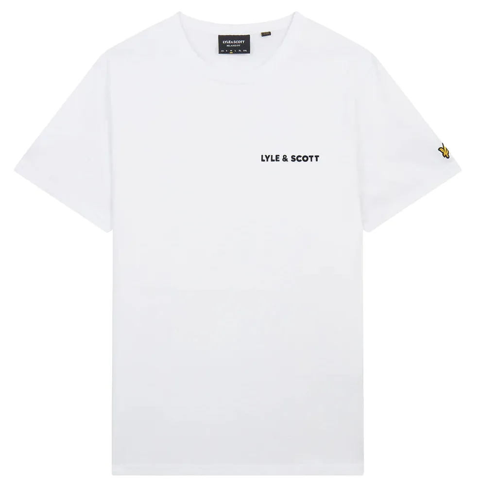 Lyle and Scott Mens Flocked Logo T Shirt White