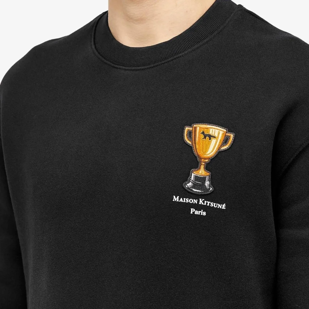 MAISON KITSUNE  |Crew Neck Pullovers Unisex Long Sleeves Plain Cotton Logo