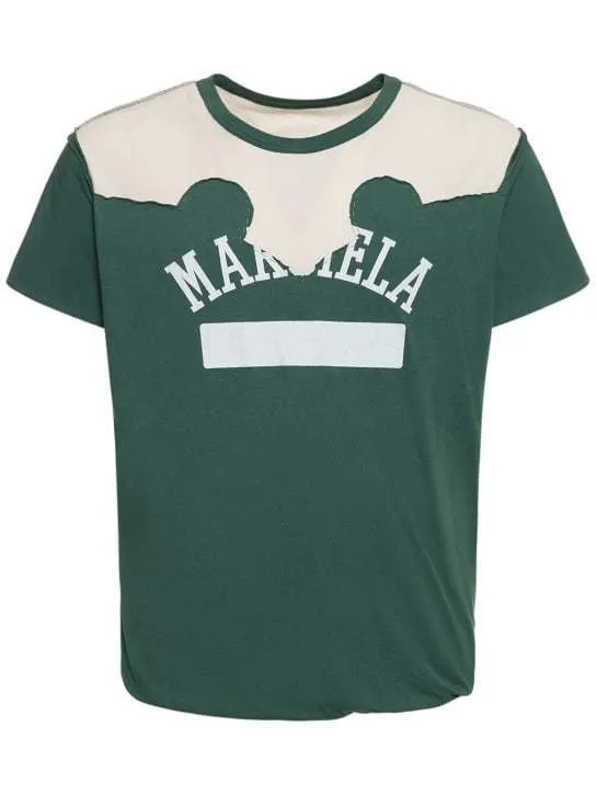 Maison Margiela  |Crew Neck Pullovers Cotton Short Sleeves Logo Designers