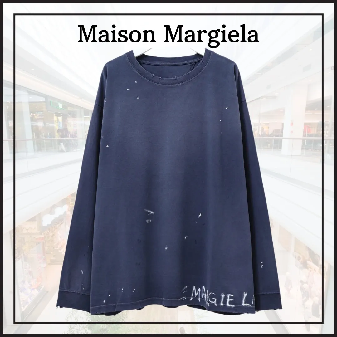 Maison Margiela  |Pullovers Long Sleeves Cotton Long Sleeve T-shirt Logo