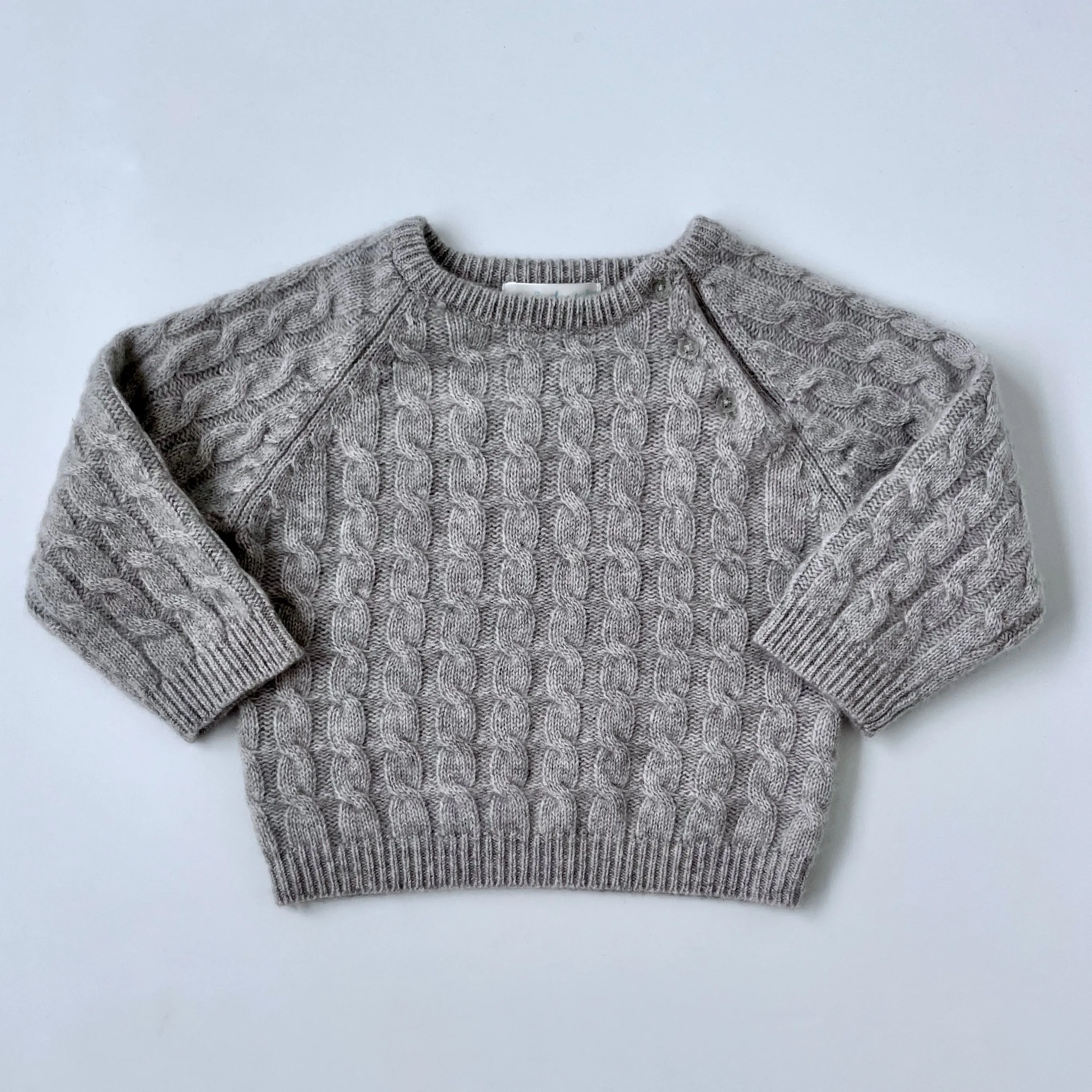 Marie-Chantal Grey Cable Knit Cashmere Jumper: 18 Months