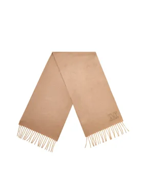 Max Mara Logo Embroidered Fringed Scarf