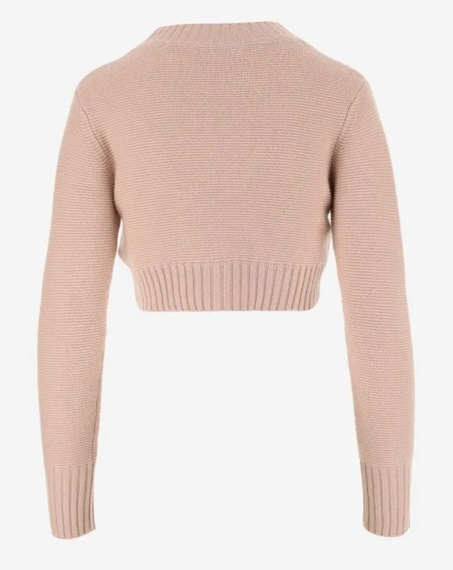 MaxMara  |Casual Style Long Sleeves V-neck & Crew neck