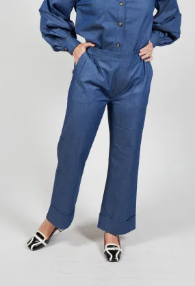 Mika Trousers in Chambray Blue