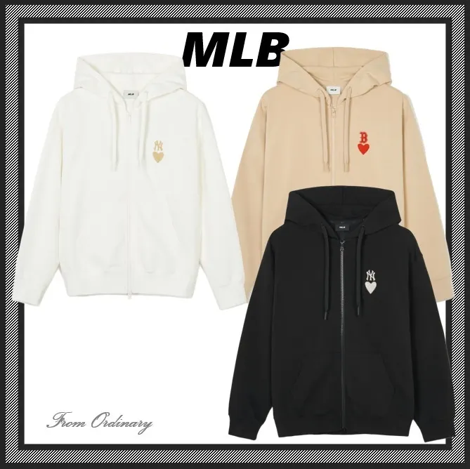 MLB Korea  |Unisex Street Style Long Sleeves Logo Sweatshirts