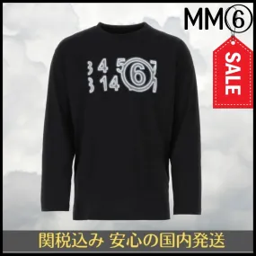 MM6 Maison Margiela  |Crew Neck Long Sleeves Plain Cotton Long Sleeve T-shirt Logo