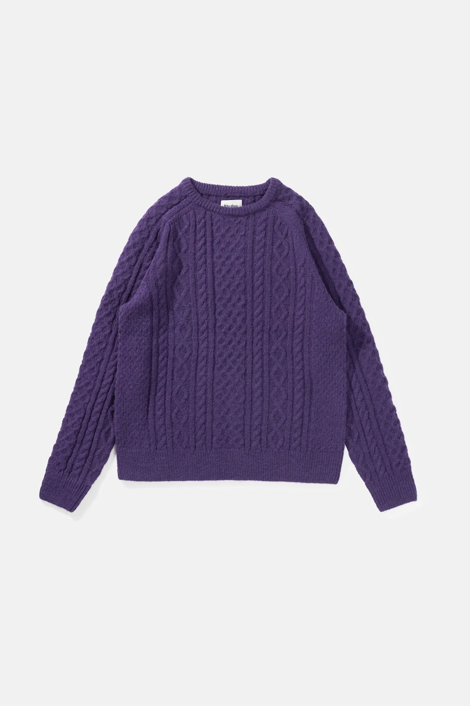 Mohair Fishermans Knit Plum