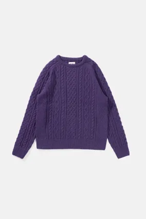 Mohair Fishermans Knit Plum