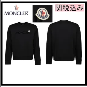 MONCLER  |Crew Neck Pullovers Street Style Long Sleeves Cotton Logo