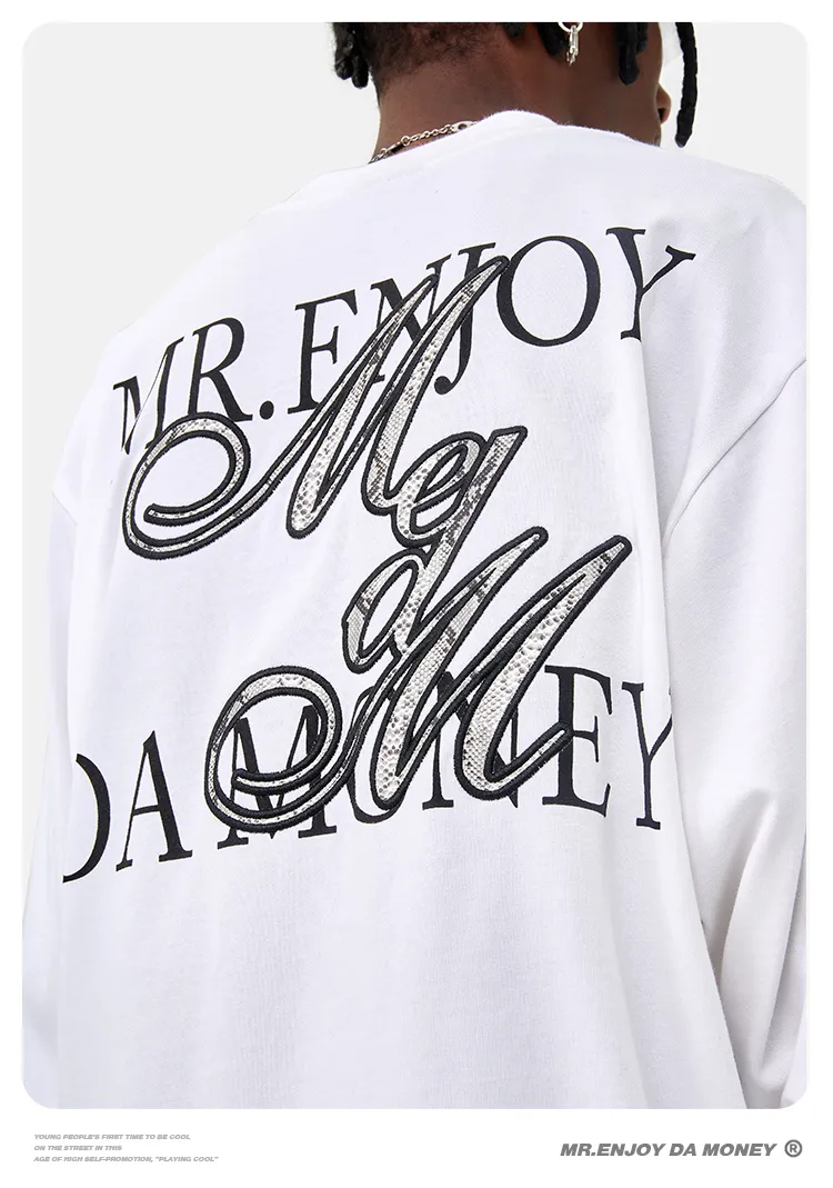 MR. ENJOY DA MONEY  |Crew Neck Unisex Long Sleeves Cotton Long Sleeve T-shirt