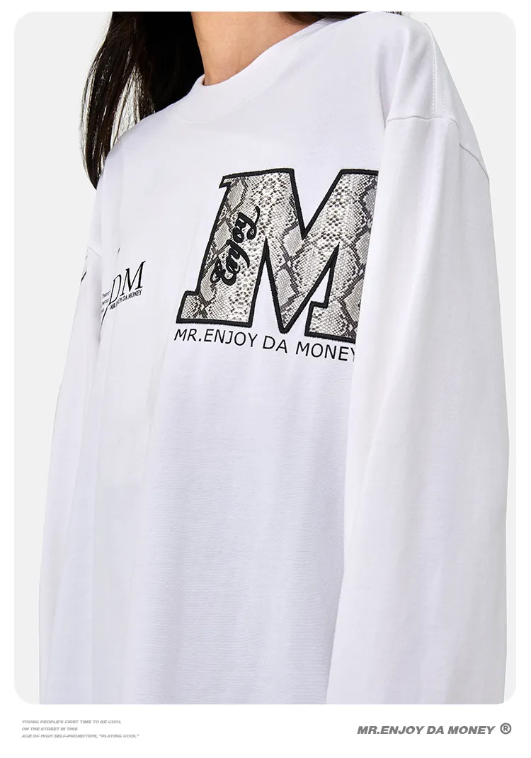 MR. ENJOY DA MONEY  |Crew Neck Unisex Long Sleeves Cotton Long Sleeve T-shirt