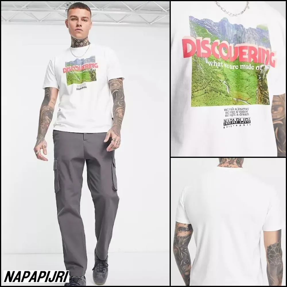 NAPAPIJRI  |Crew Neck Pullovers Cotton Short Sleeves Logo