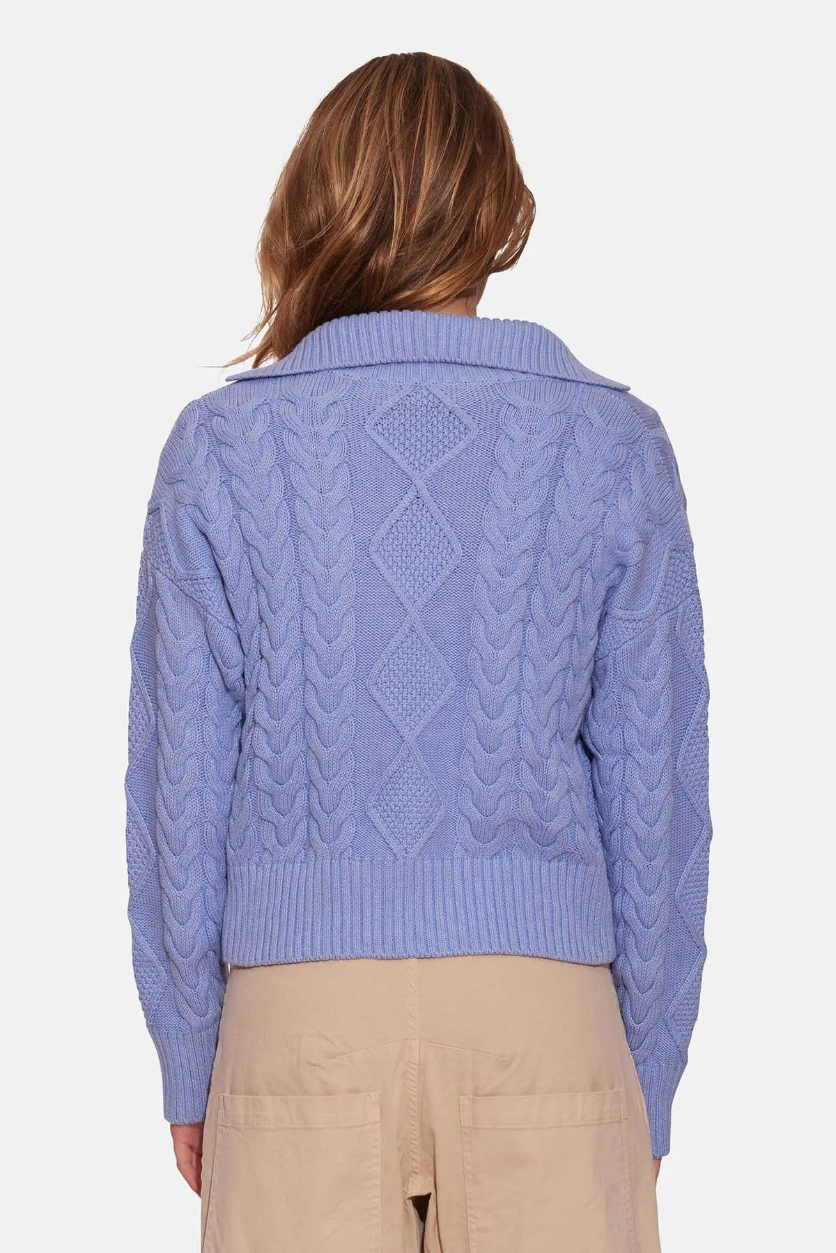 Natalie Cable Knit Sweater - Blueberry