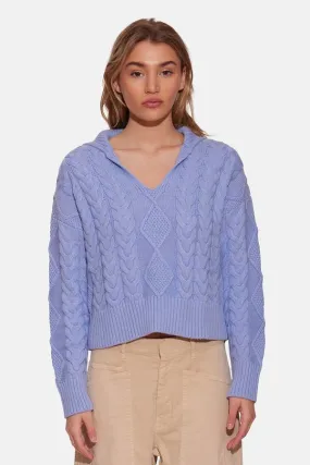 Natalie Cable Knit Sweater - Blueberry