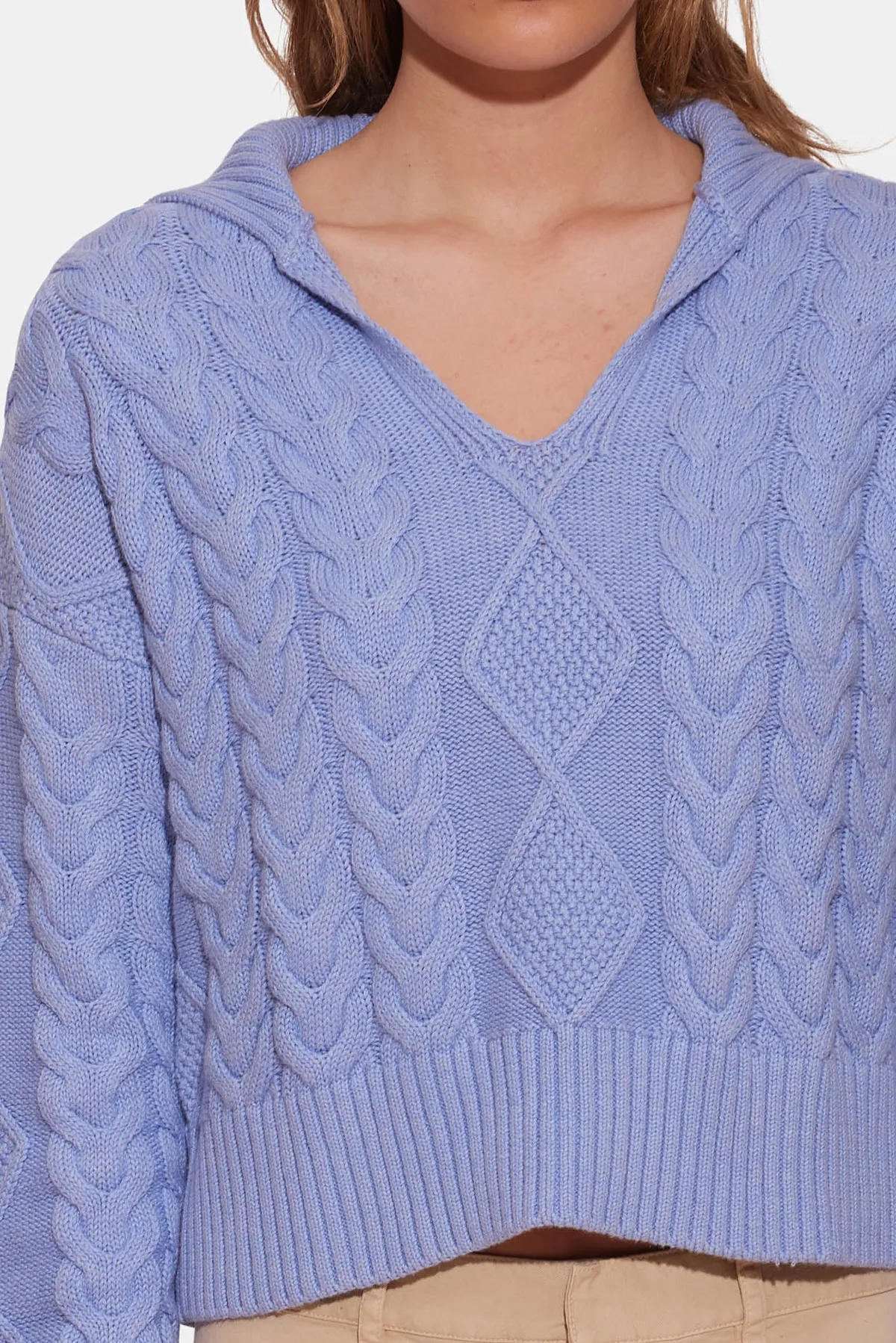 Natalie Cable Knit Sweater - Blueberry