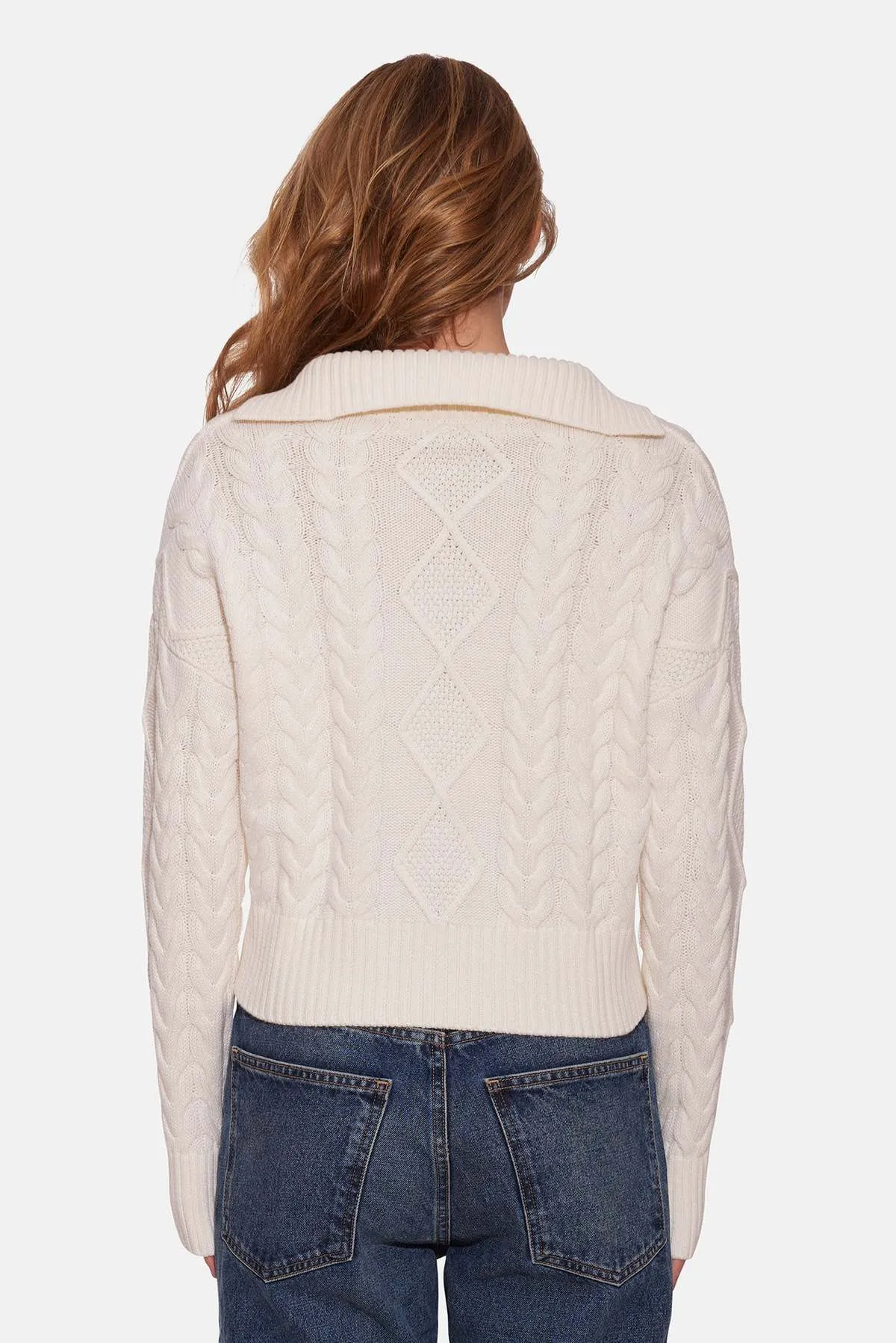 Natalie Cable Knit Sweater - White