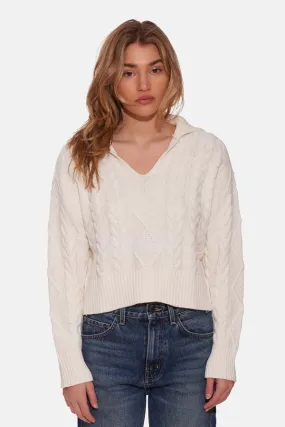 Natalie Cable Knit Sweater - White