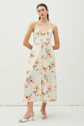 Neva Floral Button Down Cami Midi Dress