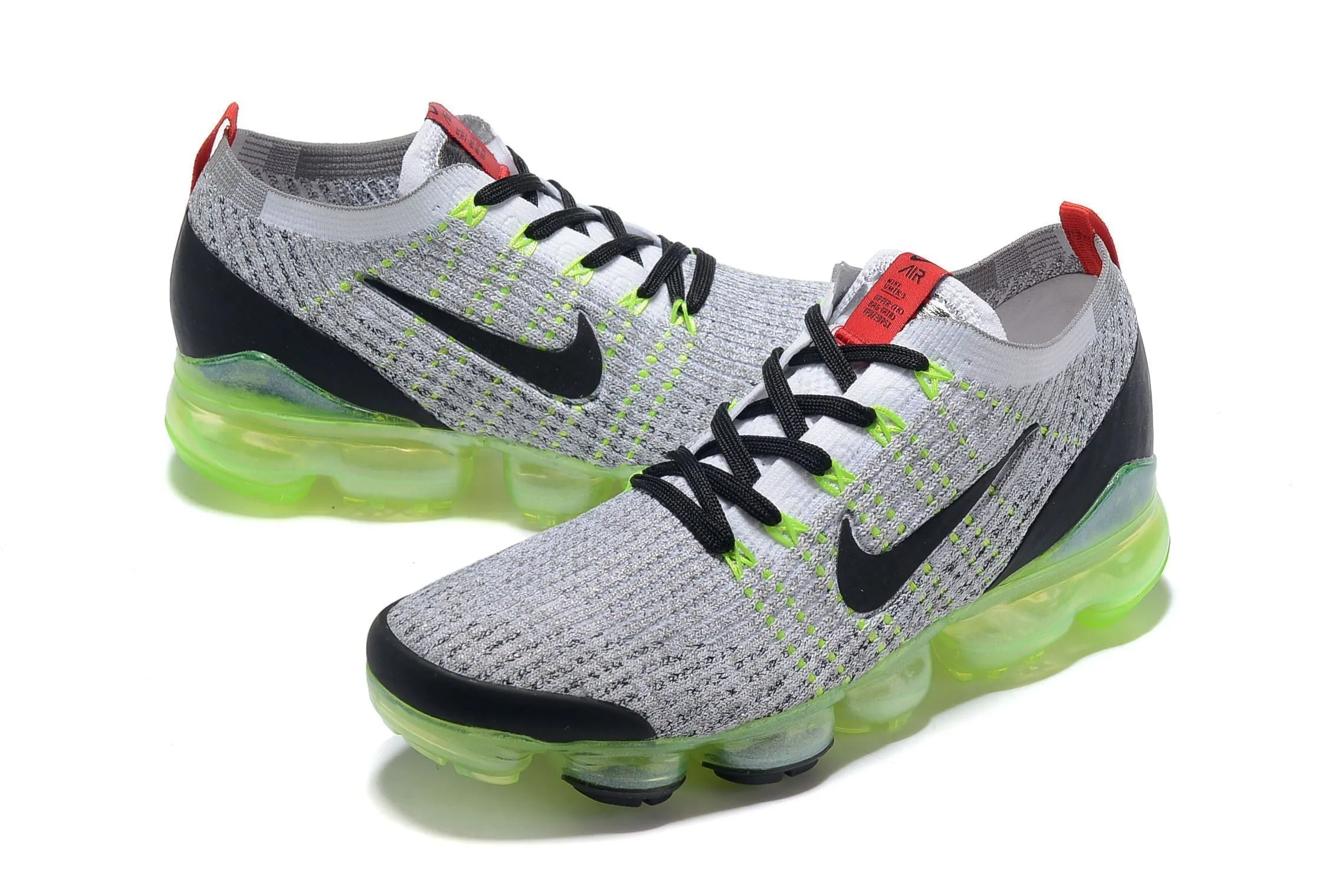 Nike Air Vapormax Flyknit 3 Neon Grey Black White Shoes Sneakers Men Sale Size US 7, 8, 8.5, 9, 10, 11