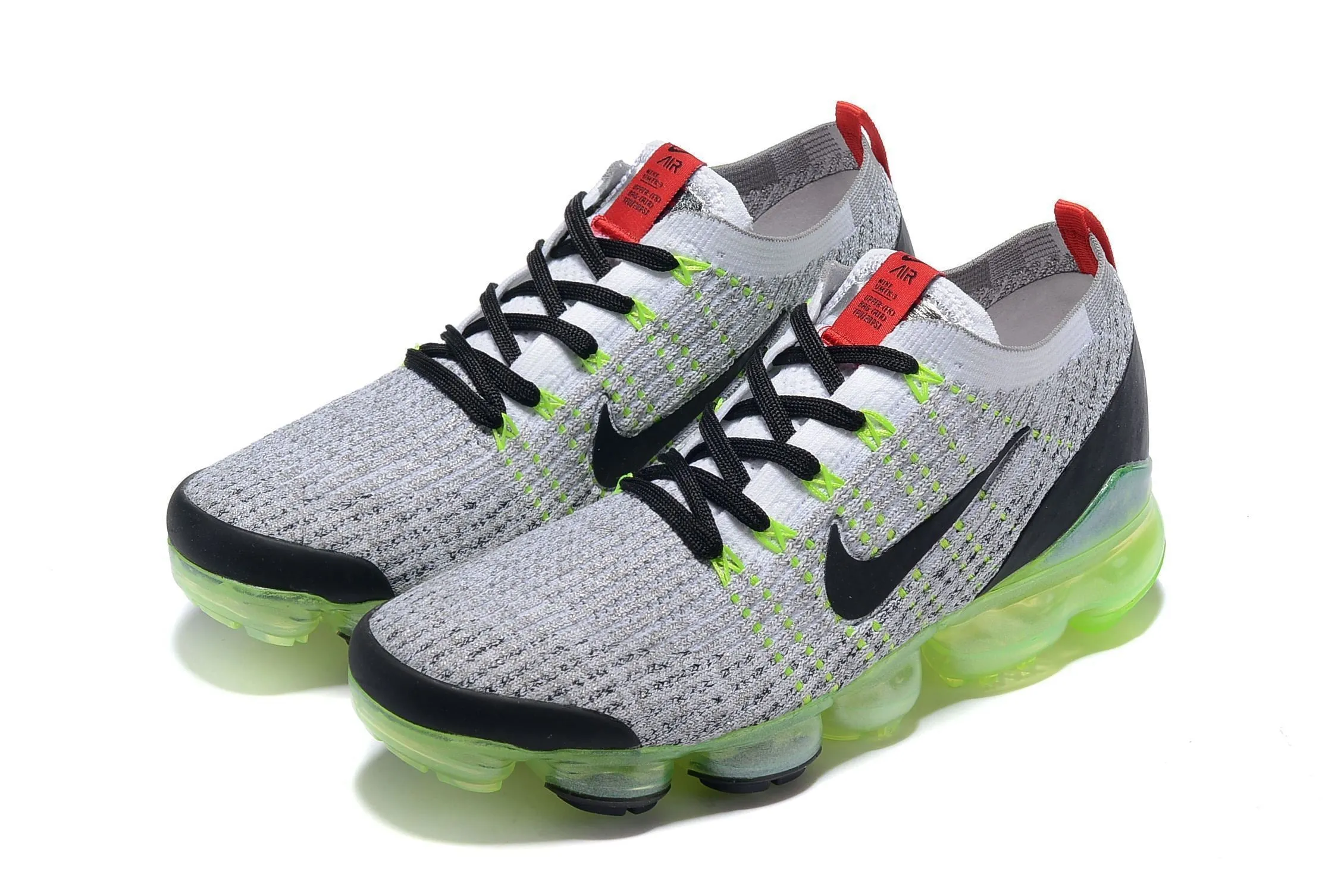 Nike Air Vapormax Flyknit 3 Neon Grey Black White Shoes Sneakers Men Sale Size US 7, 8, 8.5, 9, 10, 11