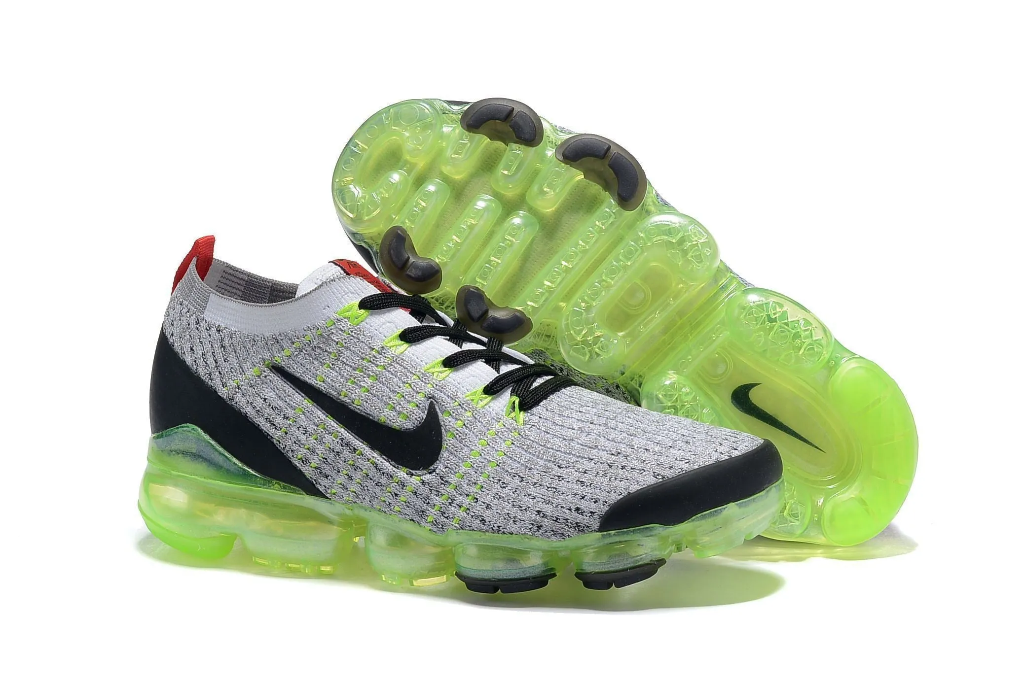 Nike Air Vapormax Flyknit 3 Neon Grey Black White Shoes Sneakers Men Sale Size US 7, 8, 8.5, 9, 10, 11